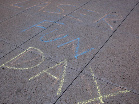 Laser Fun Day chalk writing