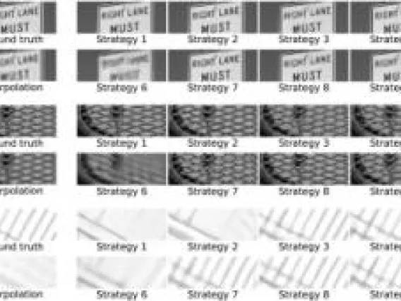 Comparing the reconstruction results with different aperture distributions. The full resolution images were reconstructed but only the zoomed-in details of the reconstructed images are shown for easy comparison.