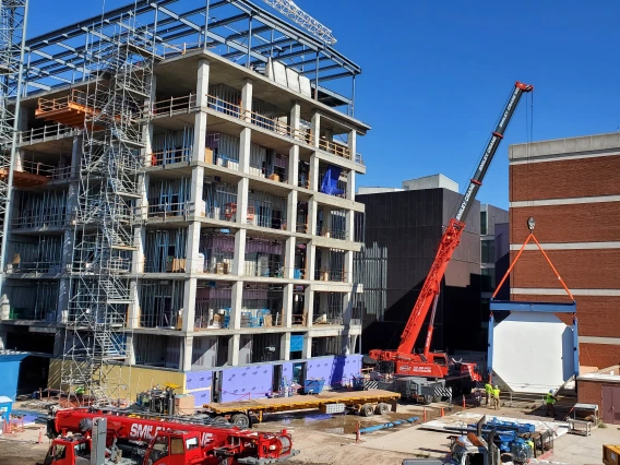 Primary Mirror Box being lowered into Meinel Basement