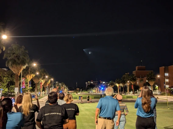 CatSat Team Observes the Launch in California, from the U of A Mall