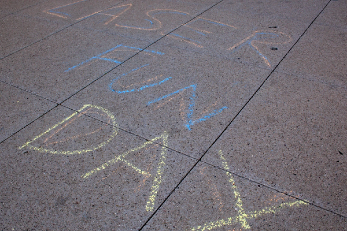 Laser Fun Day chalk writing