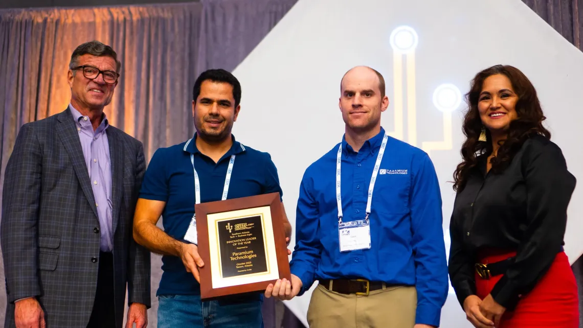 Paramium Technologies accepts the award for "Innovation Leader of the Year" from Arizona Technology Council.