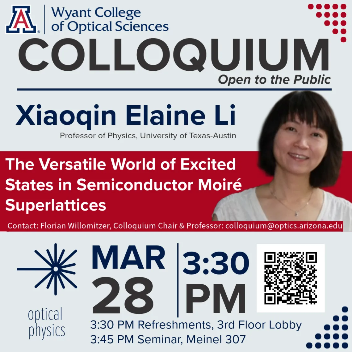 Xiaoqin Li Colloquium