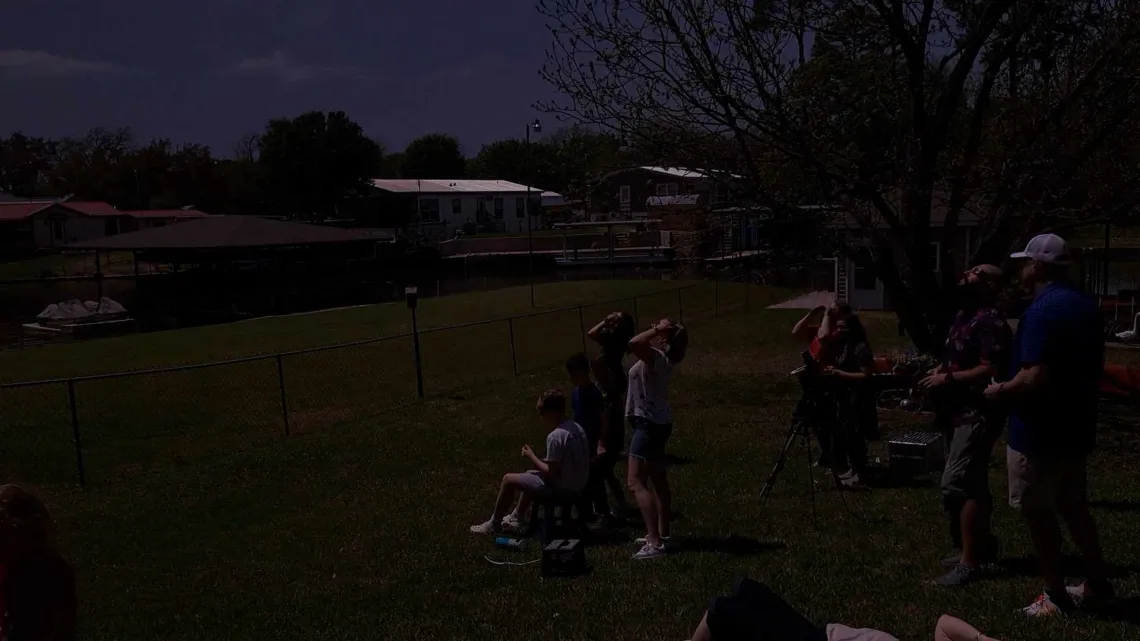 Amee Hennig's Family Watches the Total Solar Eclipse in Granbury, TX