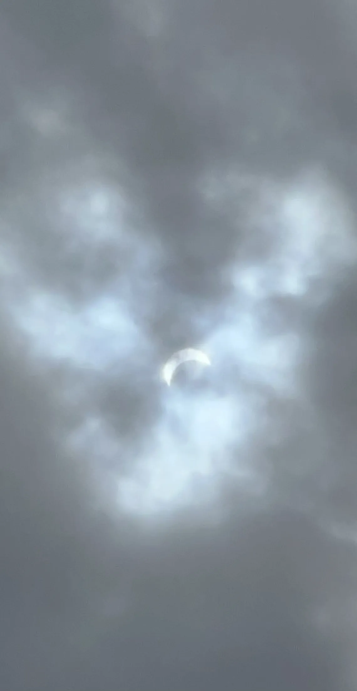 Jannick Rolland-Thompson's view of the solar eclipse in Seneca Falls, NY, Cayuga Lake.