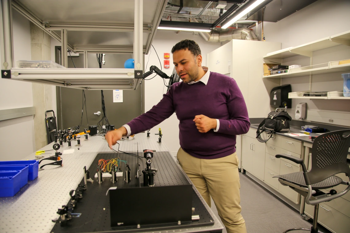 Mohammed ElKabbash in his lab.