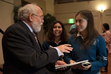 Michel Mayor with Paola Luna